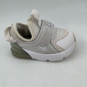 Nike Infants/Kids Air Max 270 Extremely White Leather Slip-On Sneaker Shoe- 4 C